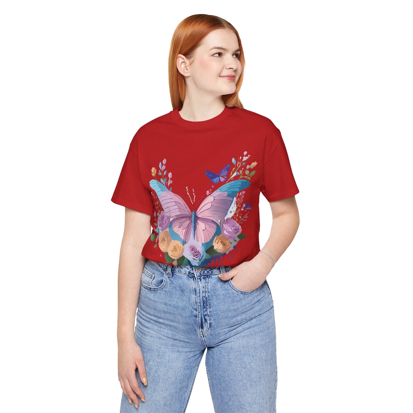 T-shirt en coton naturel avec papillon