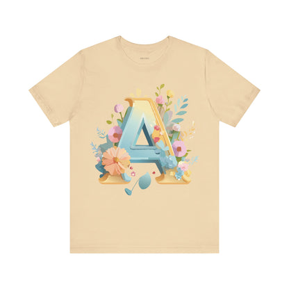 Natural Cotton Tee Shirt - Letters Collection - A Printify