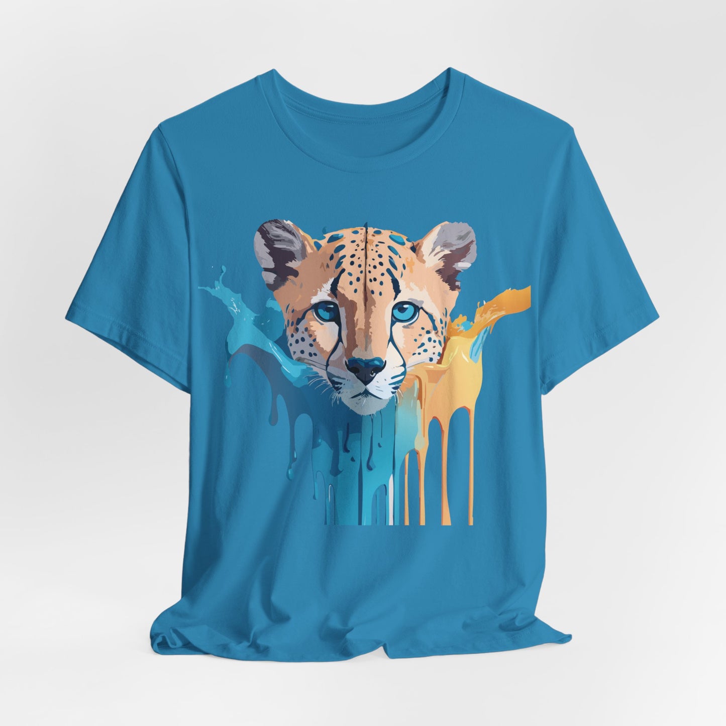 Natural Cotton Tee Shirt with Cheetah