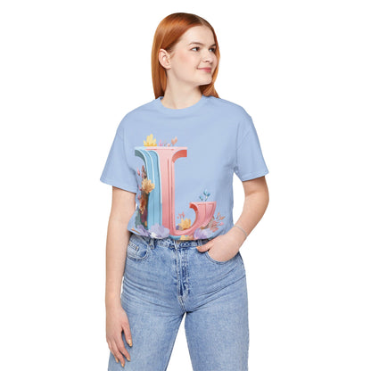 Natural Cotton Tee Shirt - Letters Collection - L Printify