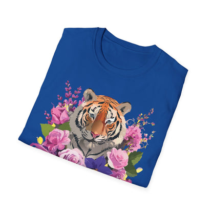 Tiger Print Shirt Unisex Animal Tee Softstyle Gildan 64000 Cotton