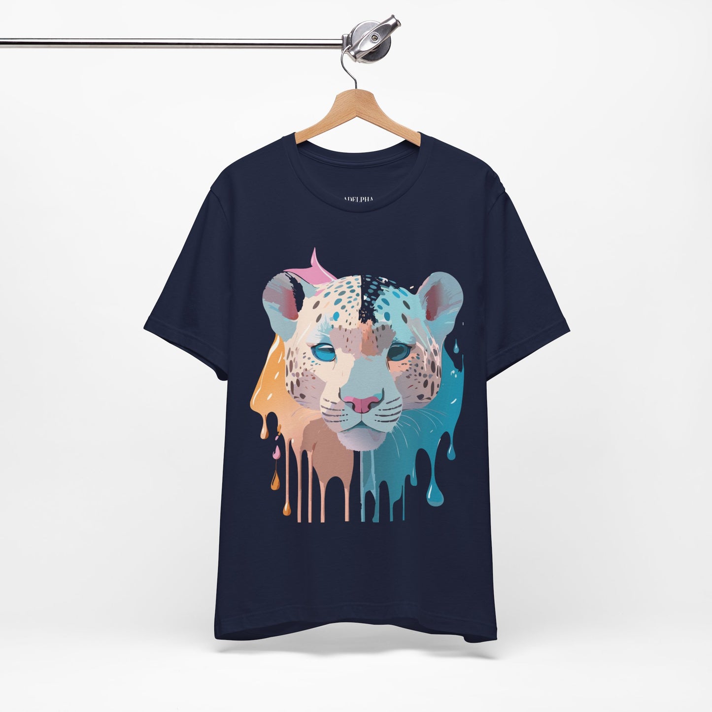 Natural Cotton Tee Shirt with Cheetah