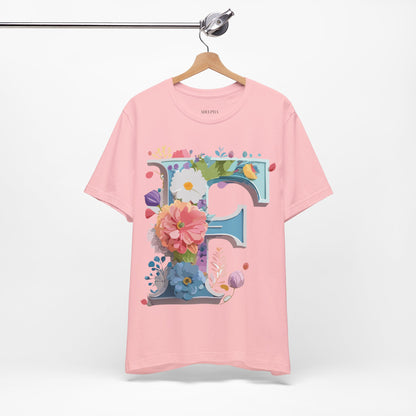 Natural Cotton Tee Shirt - Letters Collection - F Printify