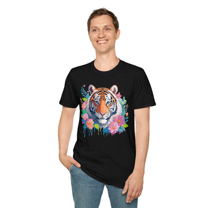 Tiger Themed Unisex Cotton Short Sleeve T Shirt Animal Print Tee