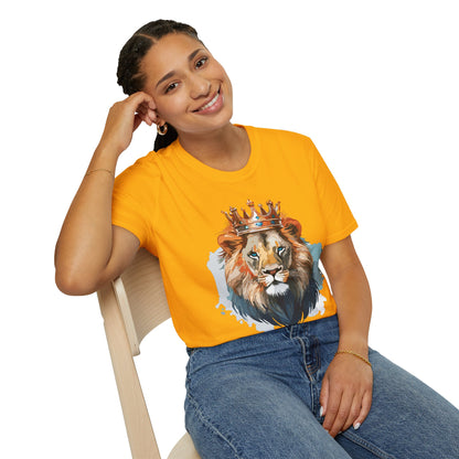 Lion Shirt Unisex Animal Tee Gildan Softstyle 64000 100 Percent Ring Spun Cotton