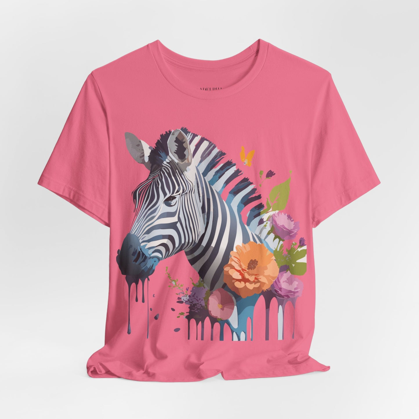 Natural Cotton Tee Shirt with Zebra