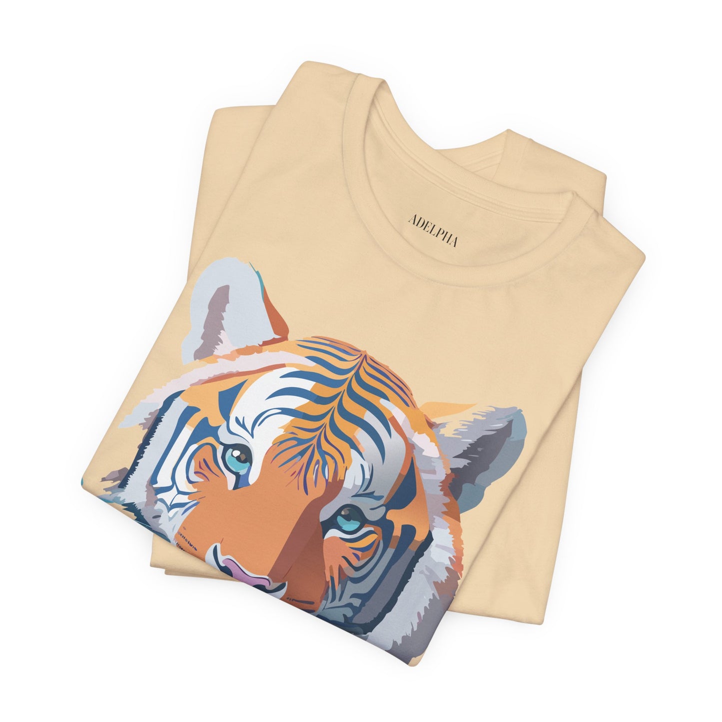 Natural Cotton Tee Shirt with Tiger