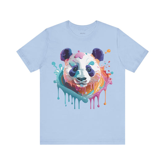 Natural Cotton Tee Shirt with Panda