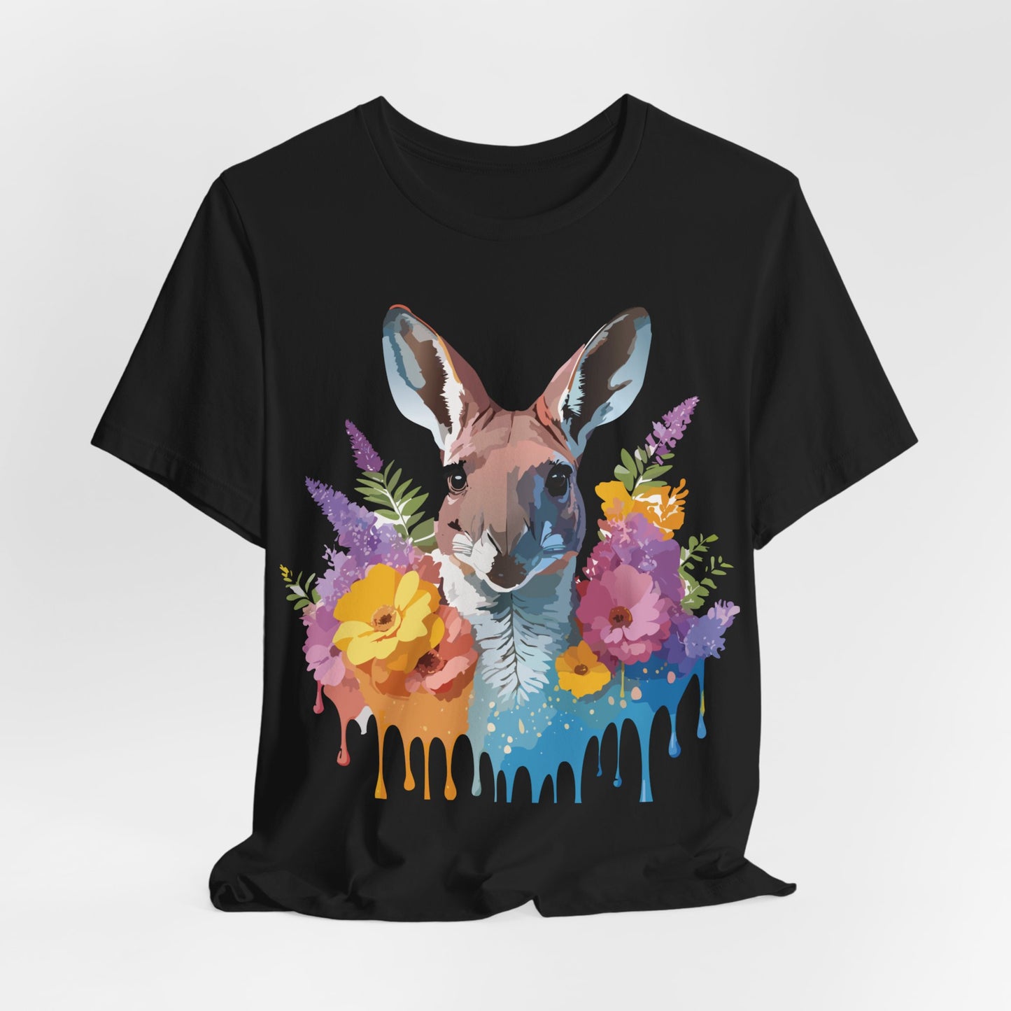 Natural Cotton Tee Shirt with Kangaroo