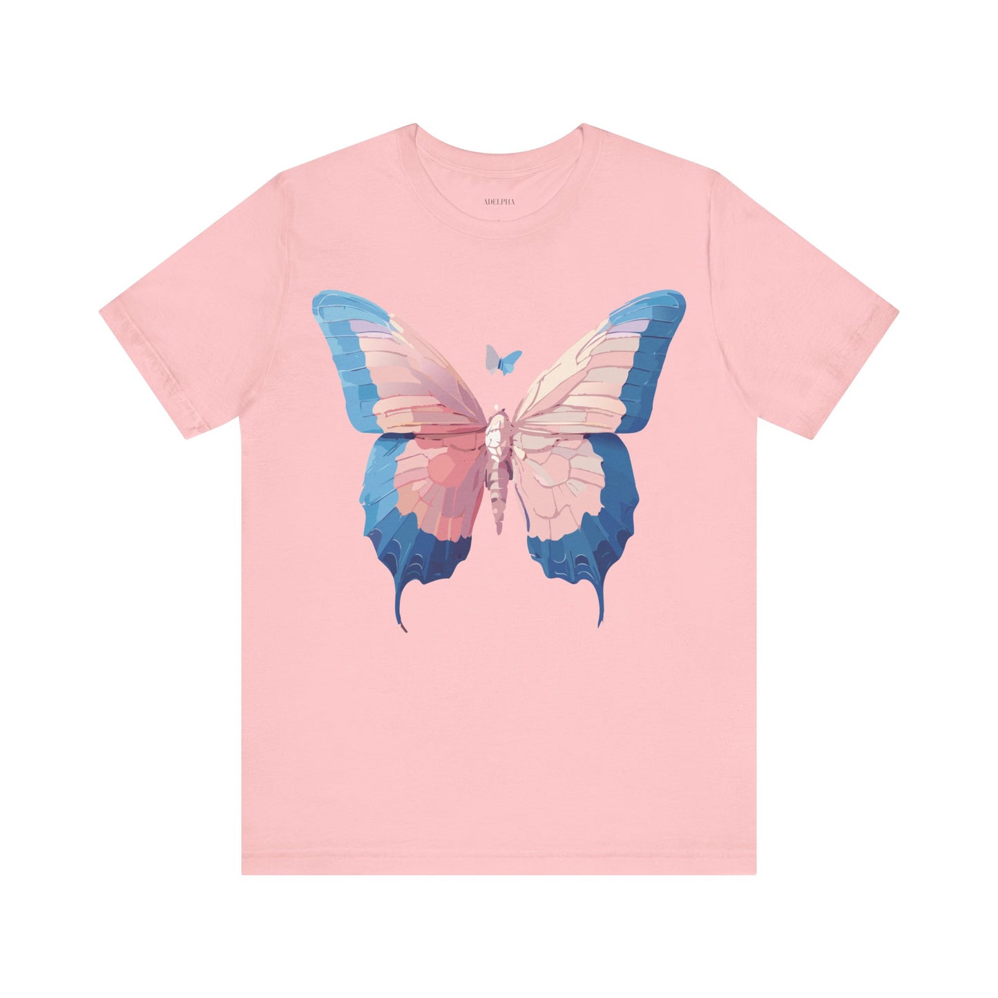 Natural Cotton Tee Shirt with Butterfly