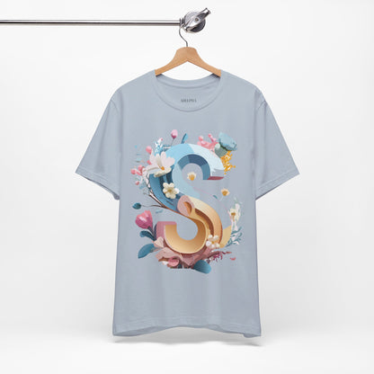 Natural Cotton Tee Shirt - Letters Collection - S Printify