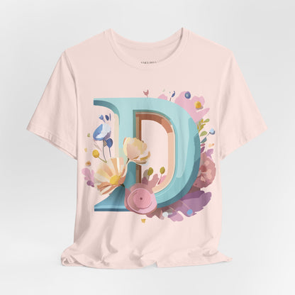 Natural Cotton Tee Shirt - Letters Collection - D Printify