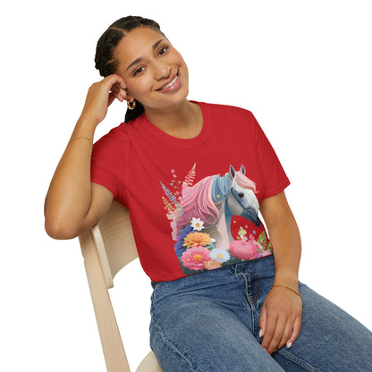 Horse Shirt Unisex Gildan Softstyle 64000 Cotton Tee With Animals