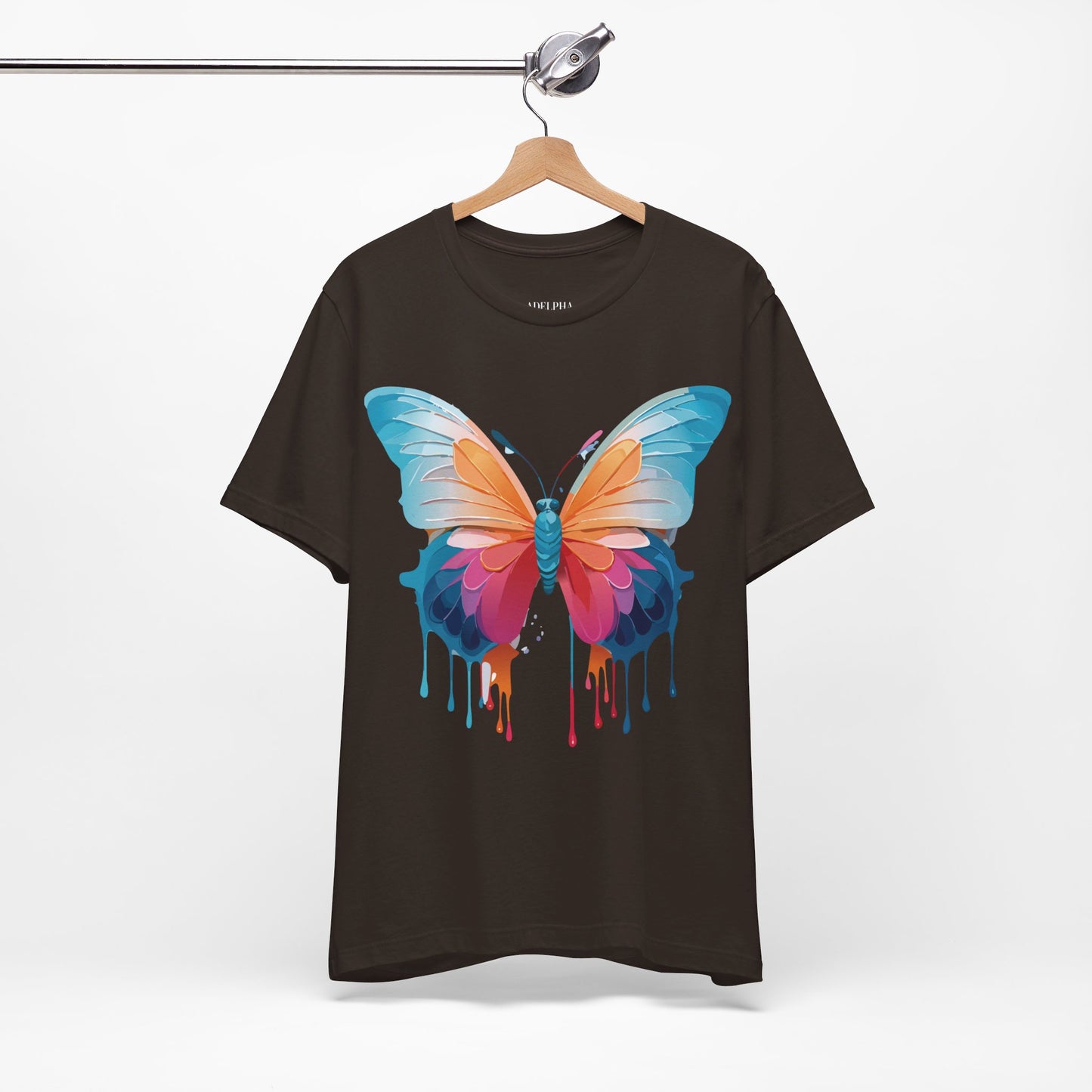 Natural Cotton Tee Shirt with Butterfly