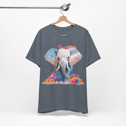 Natural Cotton Tee Shirt with Elephant Printify