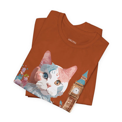 Natural Cotton Tee Shirt with Cat Printify