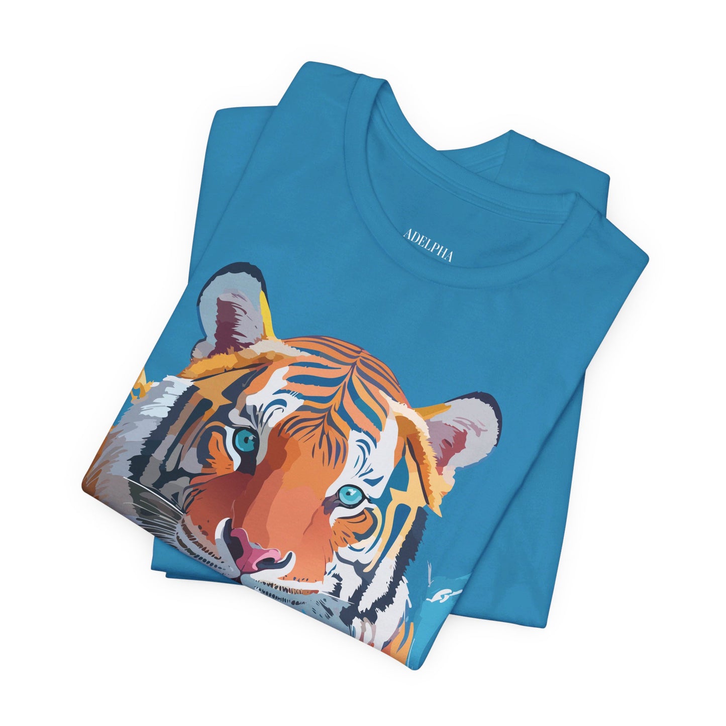 Natural Cotton Tee Shirt with Tiger