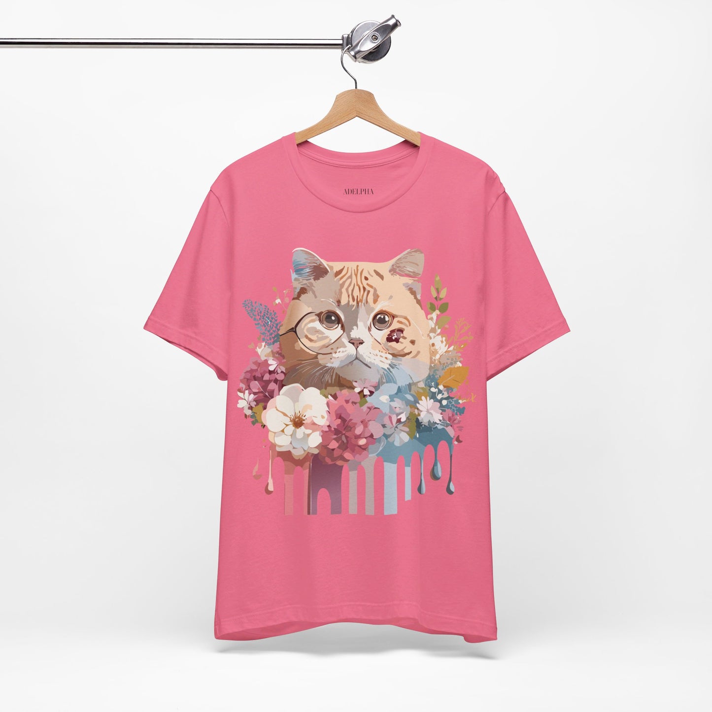 Natural Cotton Tee Shirt with Cat