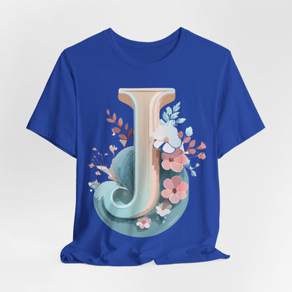 Natural Cotton Tee Shirt - Letters Collection - J Printify