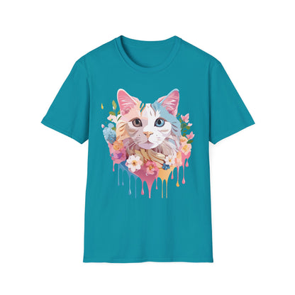 Cat Shirt Unisex Softstyle Tee 100 Percent Ring Spun Cotton Kitten Tee