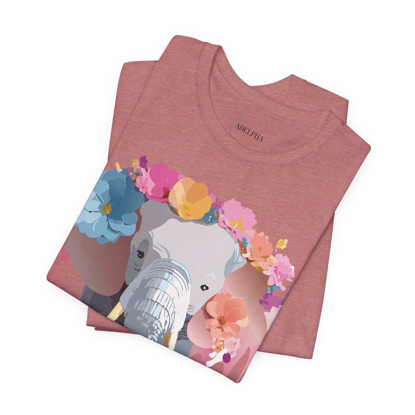 T-shirt en coton naturel avec motif éléphant