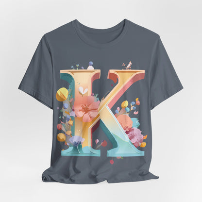 Natural Cotton Tee Shirt - Letters Collection - K Printify