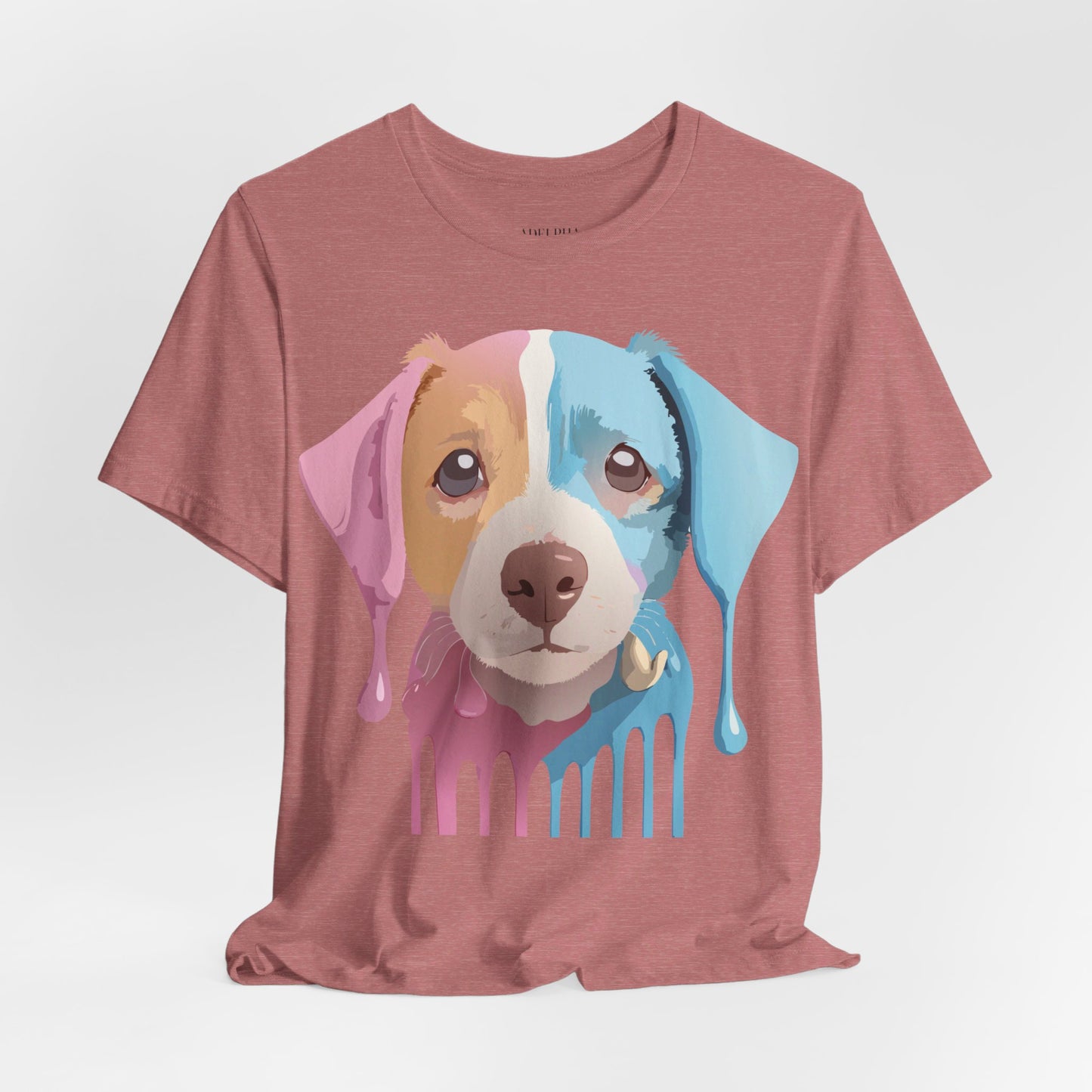 Natural Cotton Tee Shirt with Dog