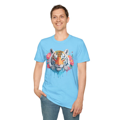 Tiger Shirt Unisex Animal Tee 100 Percent Ring Spun Cotton Softstyle