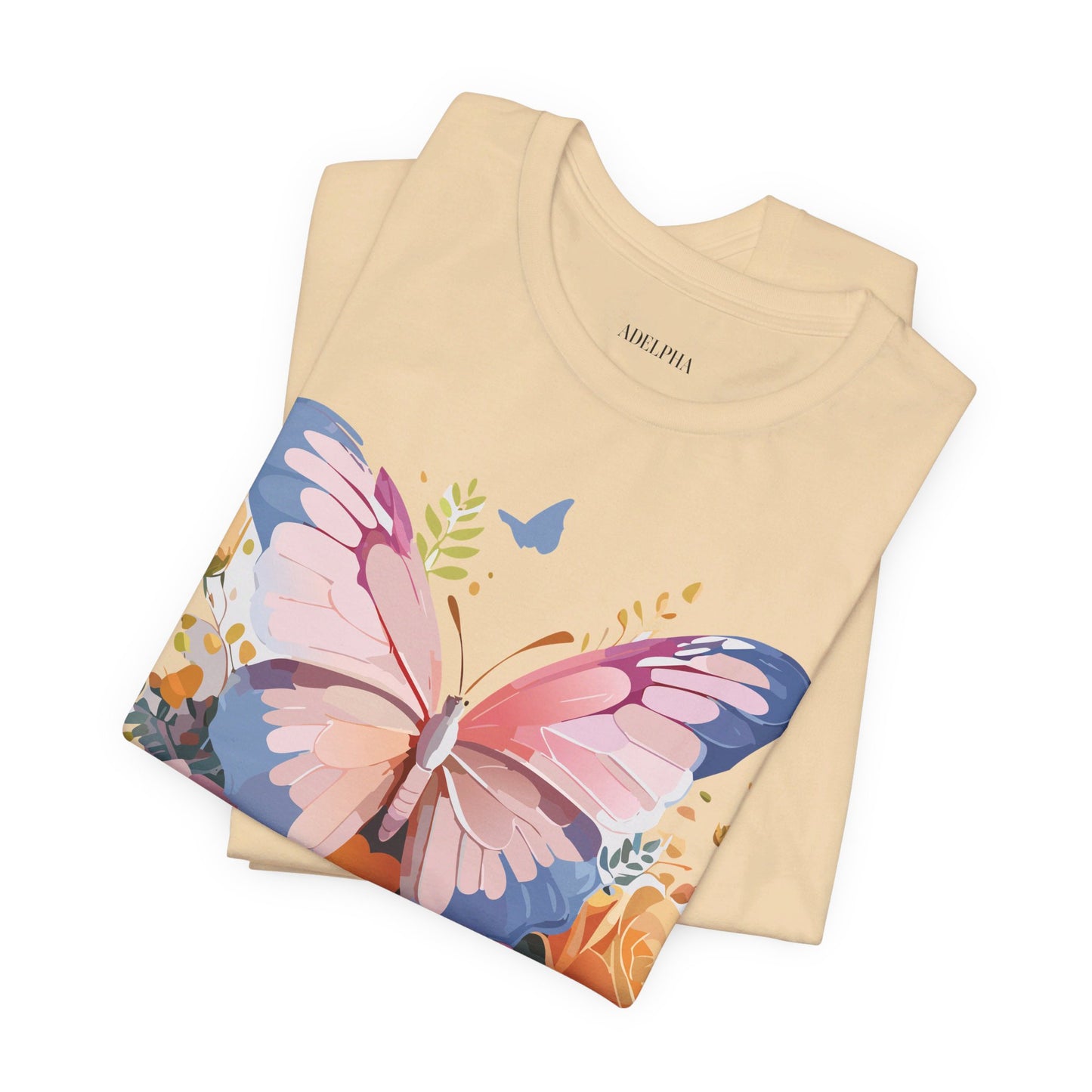 T-shirt en coton naturel avec papillon