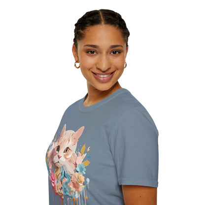Unisex Cat Shirt Kitten Tee Cat Lover Tee Softstyle 64000 Gildan