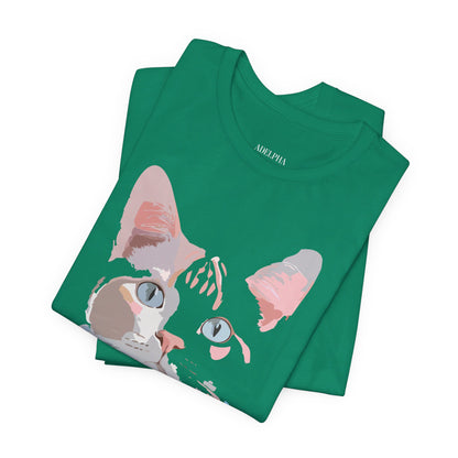 Natural Cotton Tee Shirt with Cat Printify