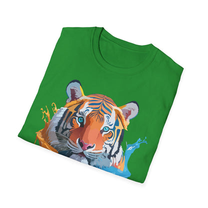 Tiger Shirt Unisex Animal Tee Ring Spun Cotton Gildan Softstyle Short Sleeve