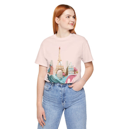 Natural Cotton Tee Shirt - Beautiful Places Collection - Paris Printify