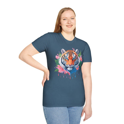 Tiger Shirt Unisex Animal Tee Softstyle Gildan 64000 Cotton Tee