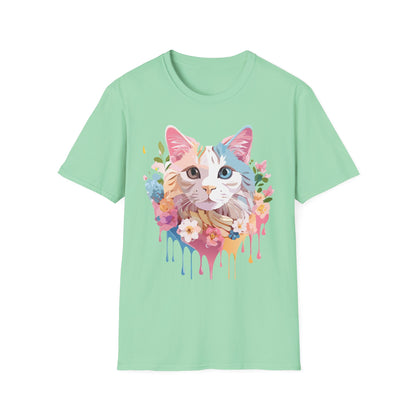 Cat Shirt Unisex Softstyle Tee 100 Percent Ring Spun Cotton Kitten Tee