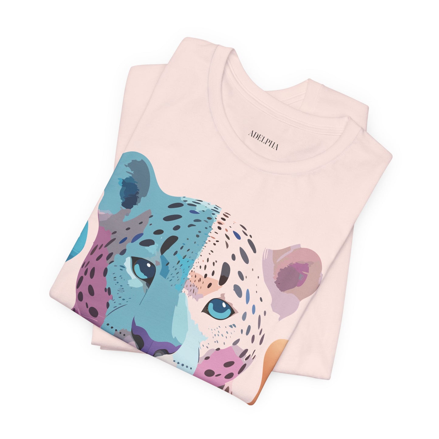 Natural Cotton Tee Shirt with Cheetah