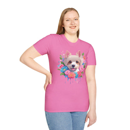 Unisex Gildan Softstyle Animal Print Dog Shirt Tee 100 Percent Cotton