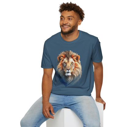 Gildan Softstyle Lion Print T Shirt Floral Tee For Unisex Everyday Comfort