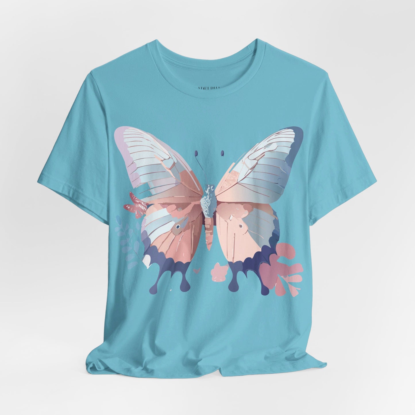 Natural Cotton Tee Shirt with Butterfly