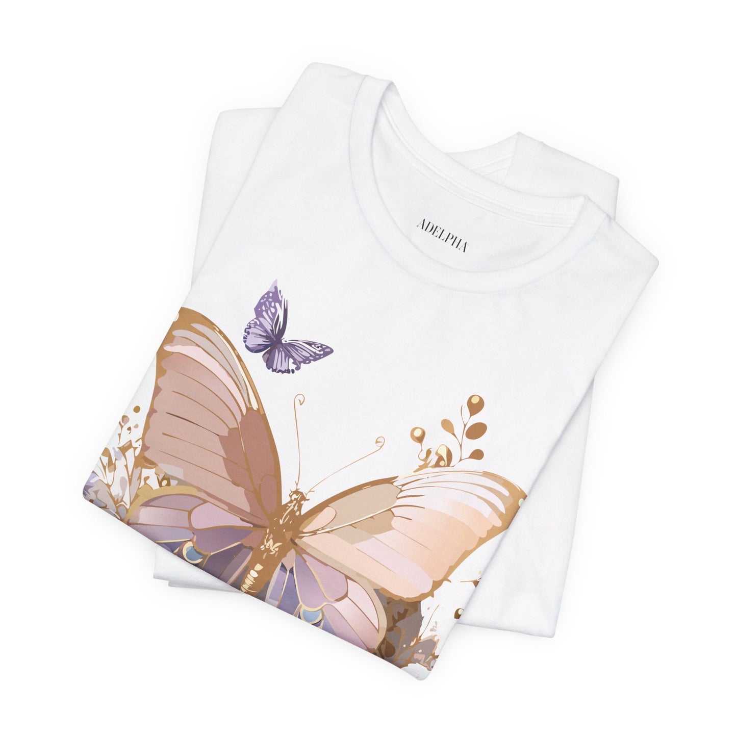 T-shirt en coton naturel avec papillon