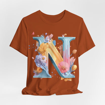 Natural Cotton Tee Shirt - Letters Collection - N Printify