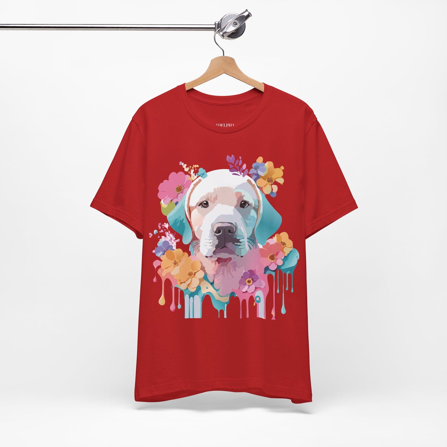 Natural Cotton Tee Shirt with Dog