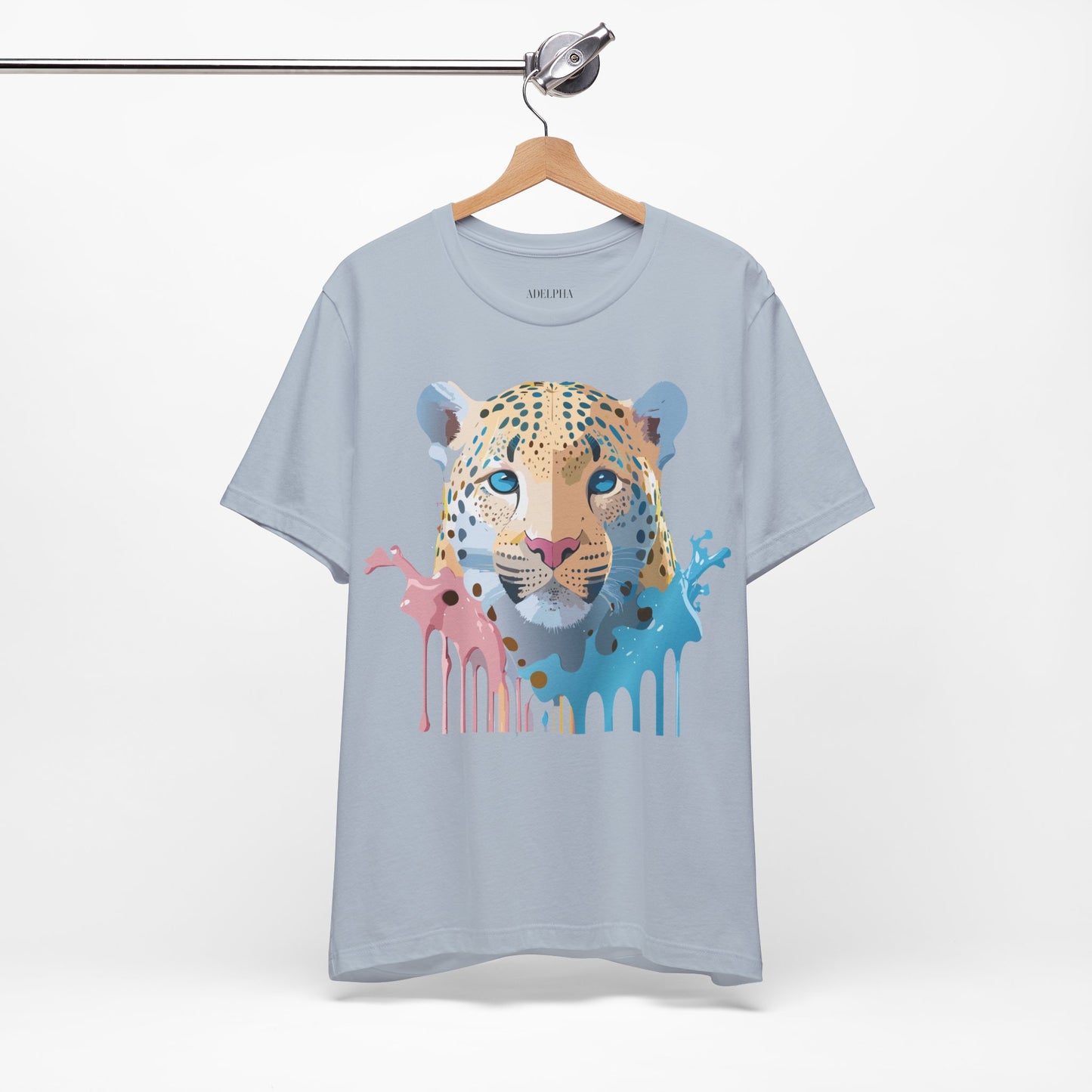 Natural Cotton Tee Shirt with Cheetah