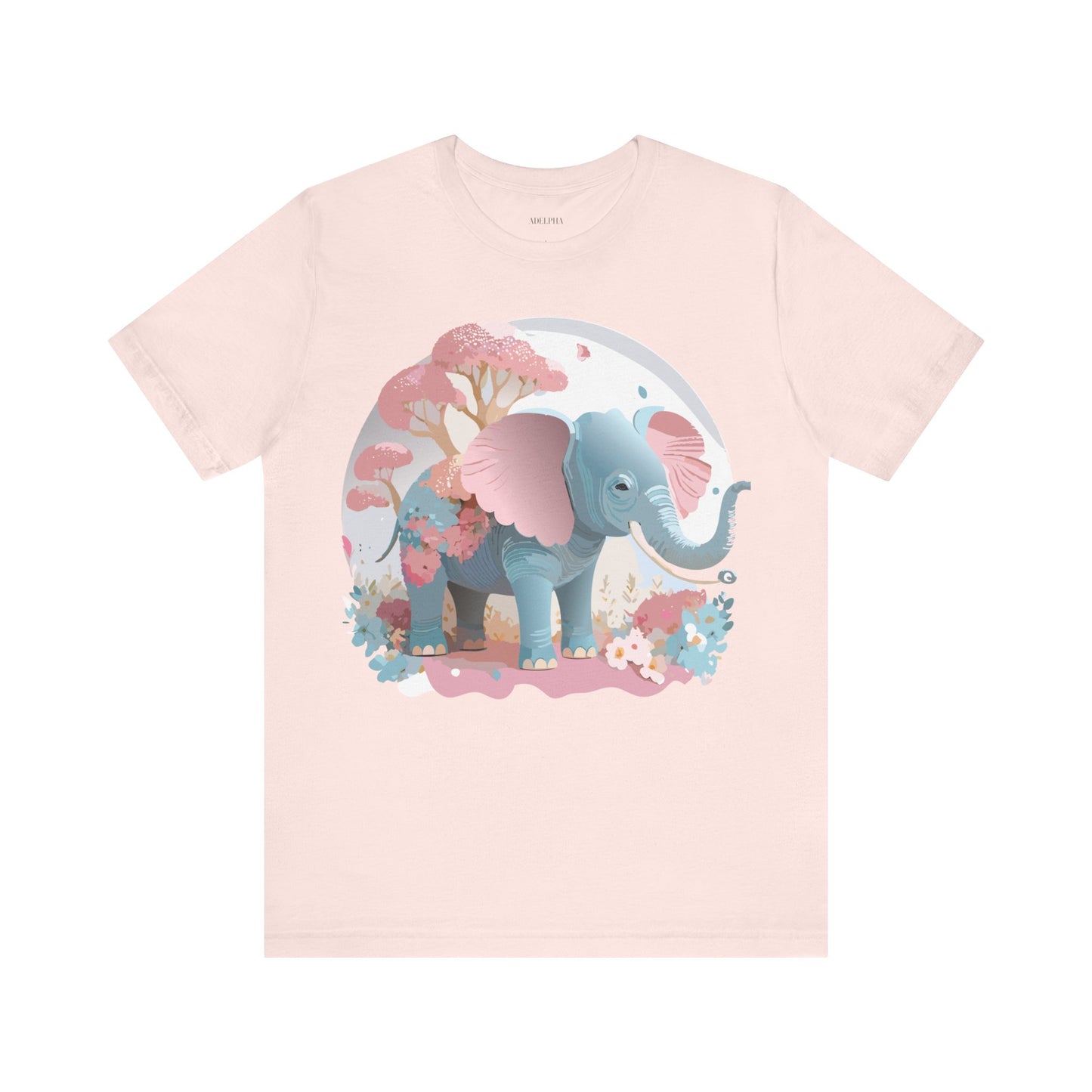 Natural Cotton Tee Shirt with Elephant