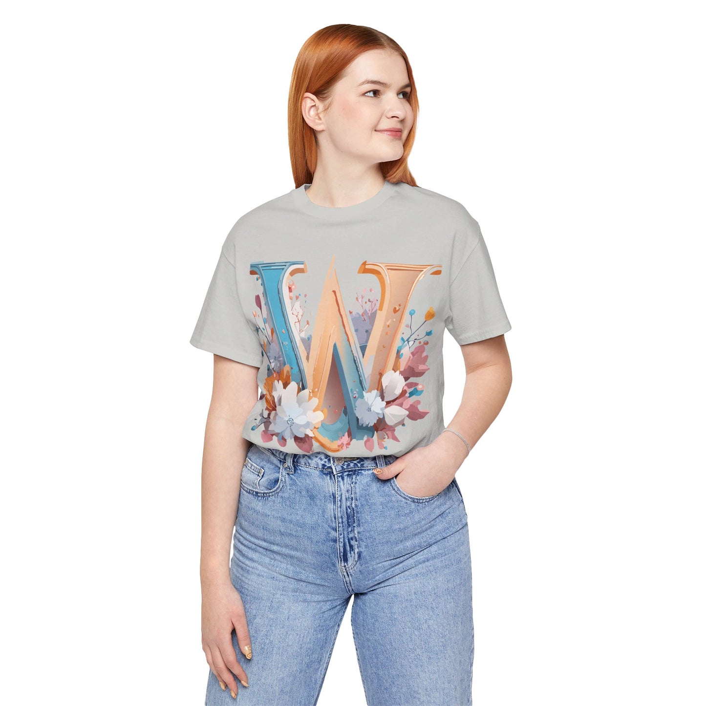 Natural Cotton Tee Shirt - Letters Collection - W