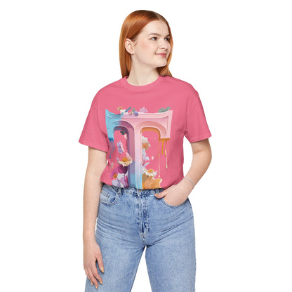 Natural Cotton Tee Shirt - Letters Collection - T Printify