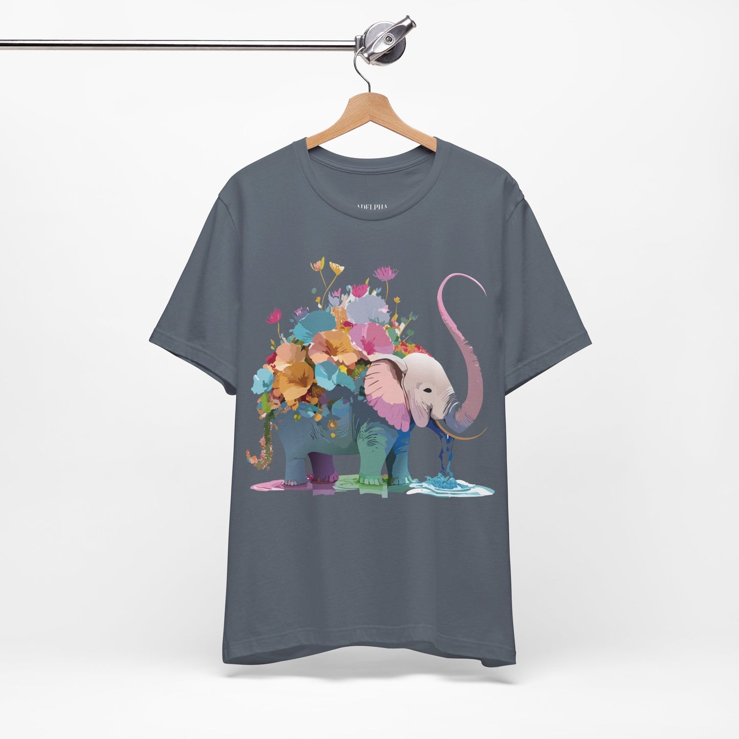 T-Shirt aus natürlicher Baumwolle mit Elefant