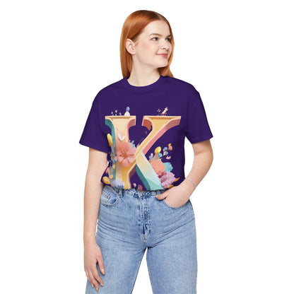 Natural Cotton Tee Shirt - Letters Collection - K Printify