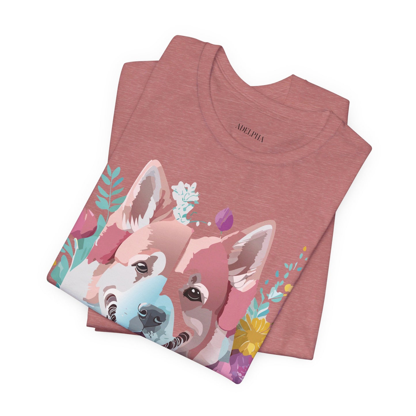 Natural Cotton Tee Shirt with Dog