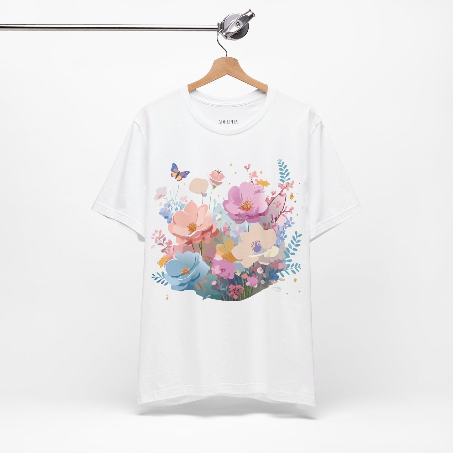 T-Shirt aus natürlicher Baumwolle mit Blumen